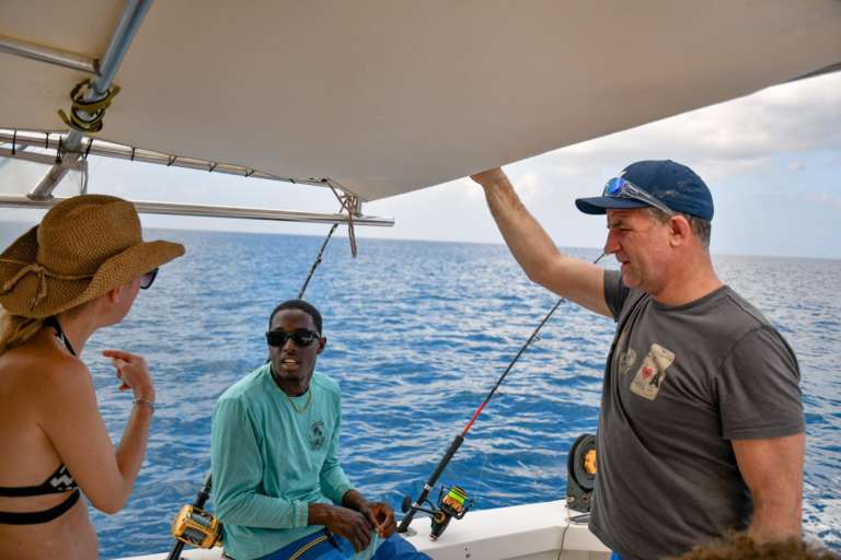Guests fishing aboard Eclipse Fishing Charters in Barbados